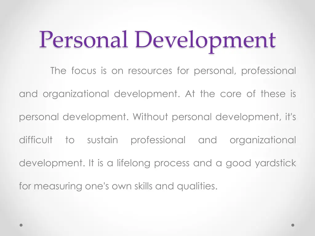personal development