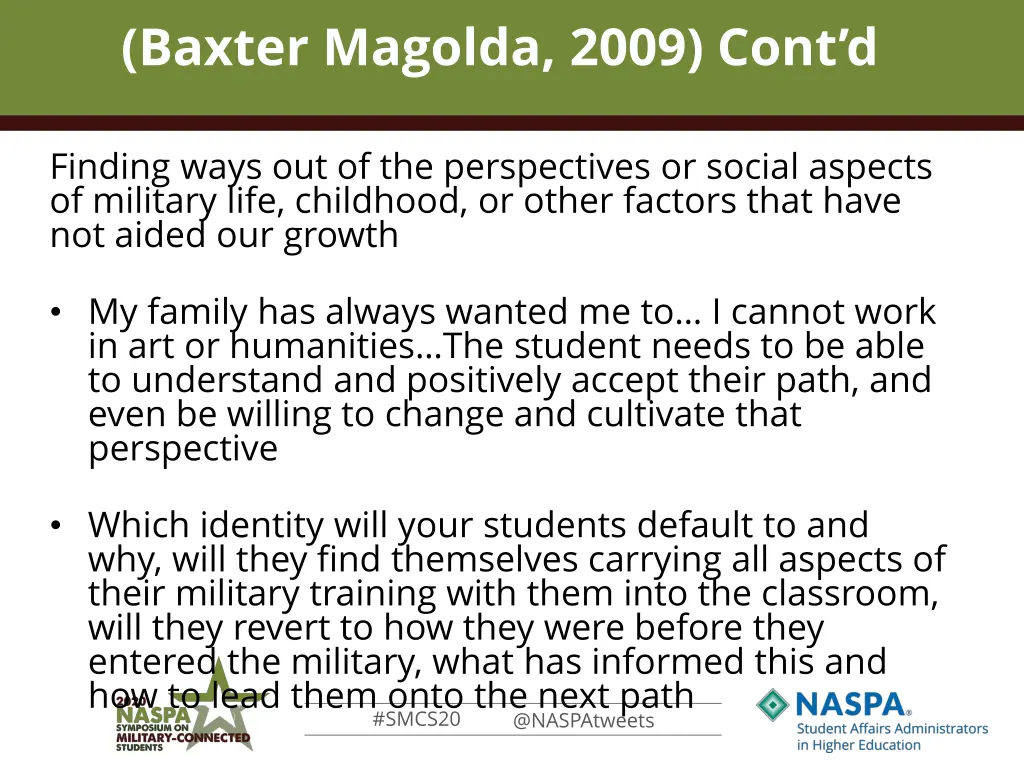 baxter magolda 2009 cont d
