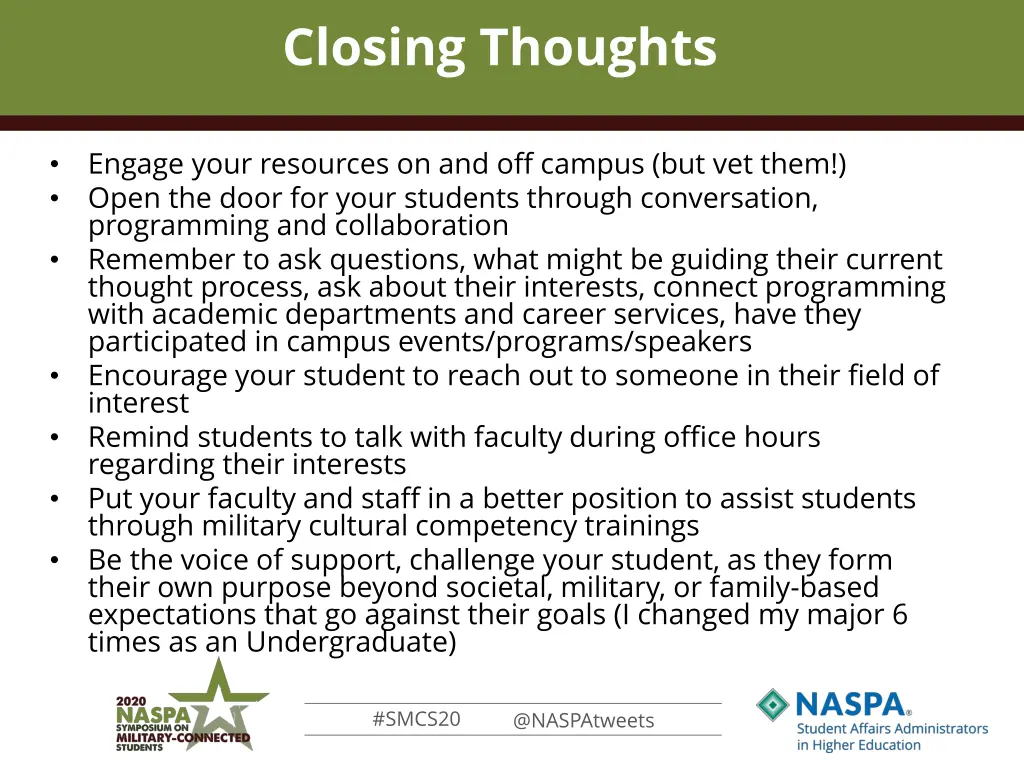 closing thoughts