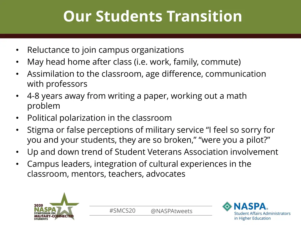 our students transition