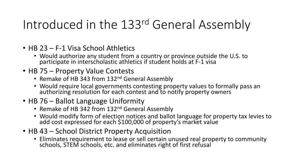 introduced in the 133 rd general assembly 1