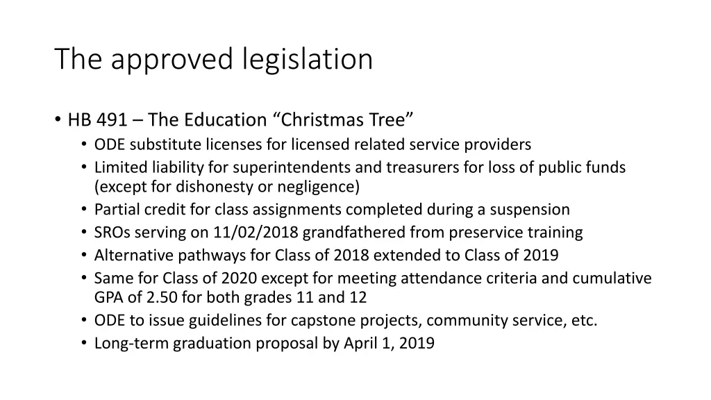 the approved legislation 1