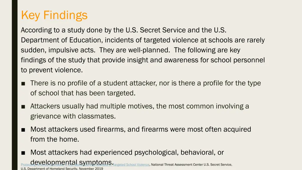 key findings according to a study done