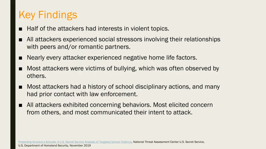 key findings