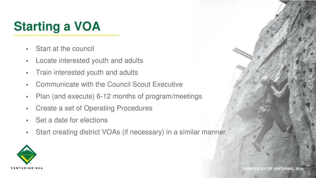starting a voa