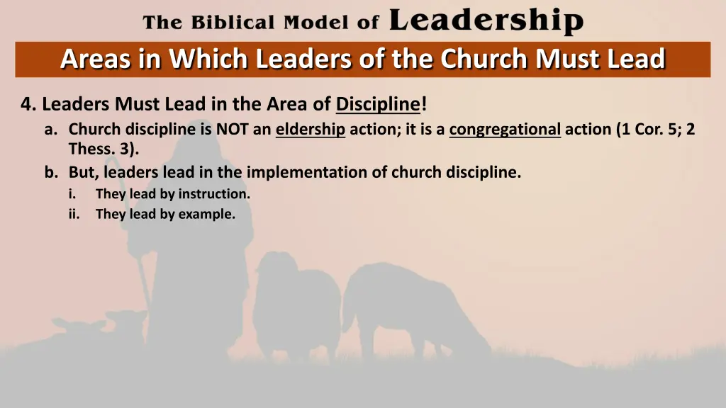 areas in which leaders of the church must lead 3