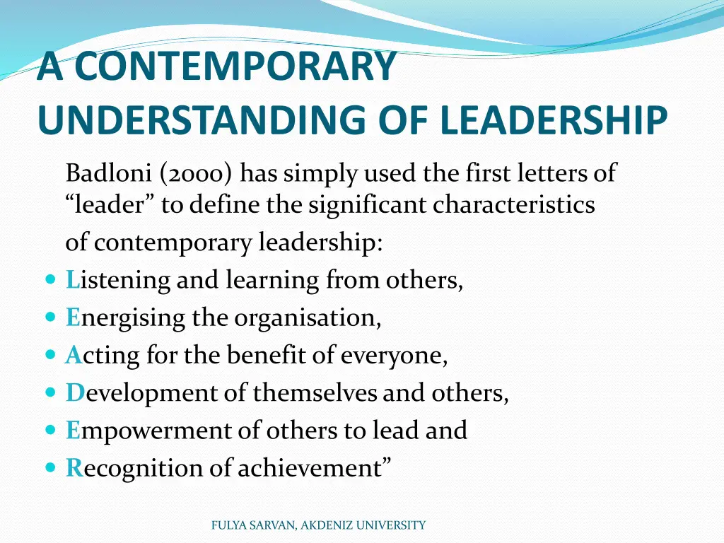 a contemporary understanding of leadership 1