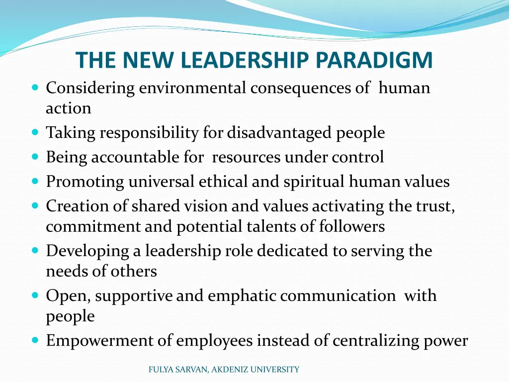 the new leadership paradigm considering