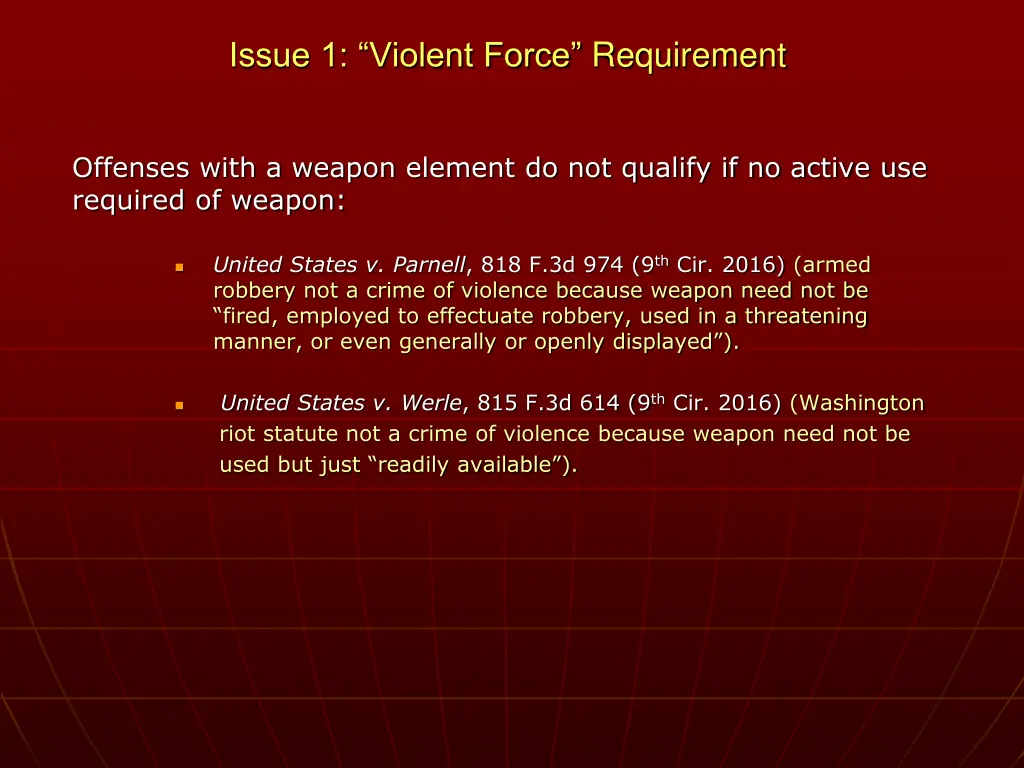 issue 1 violent force requirement 6