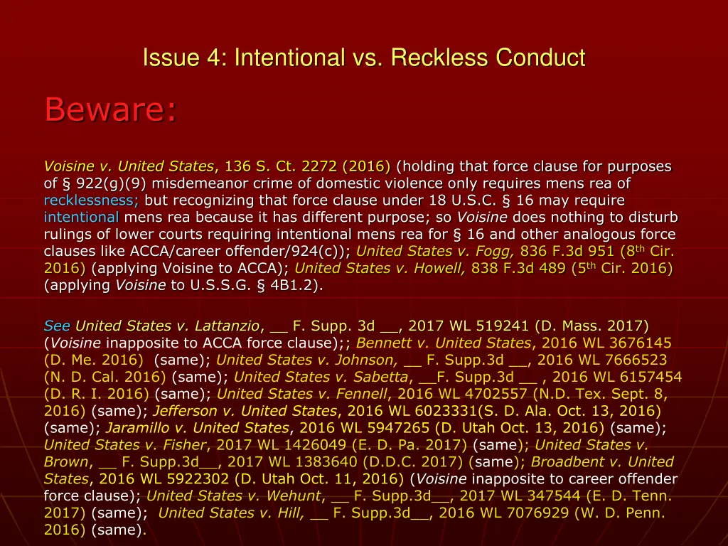 issue 4 intentional vs reckless conduct 3