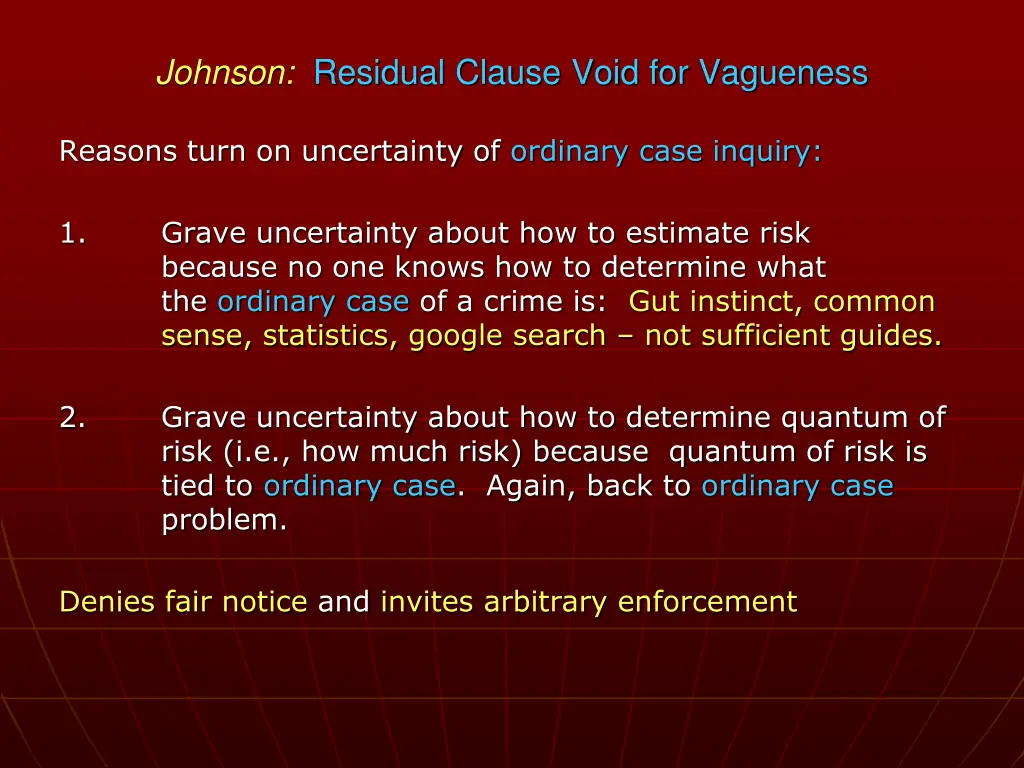 johnson residual clause void for vagueness