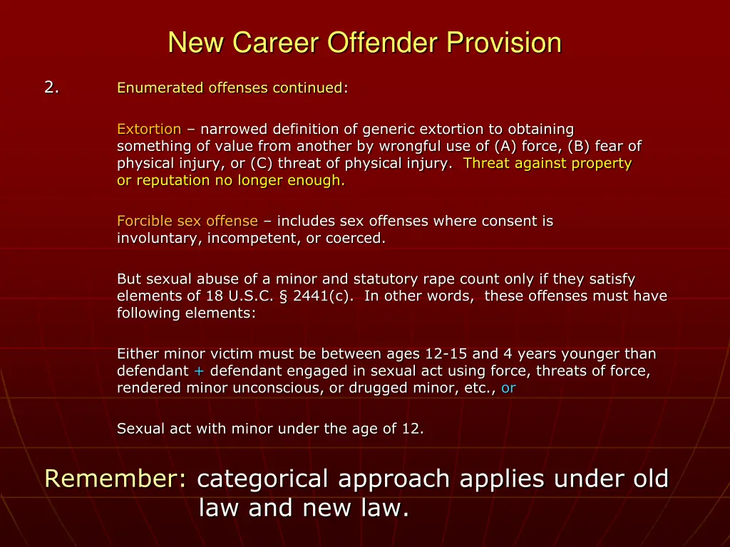 new career offender provision