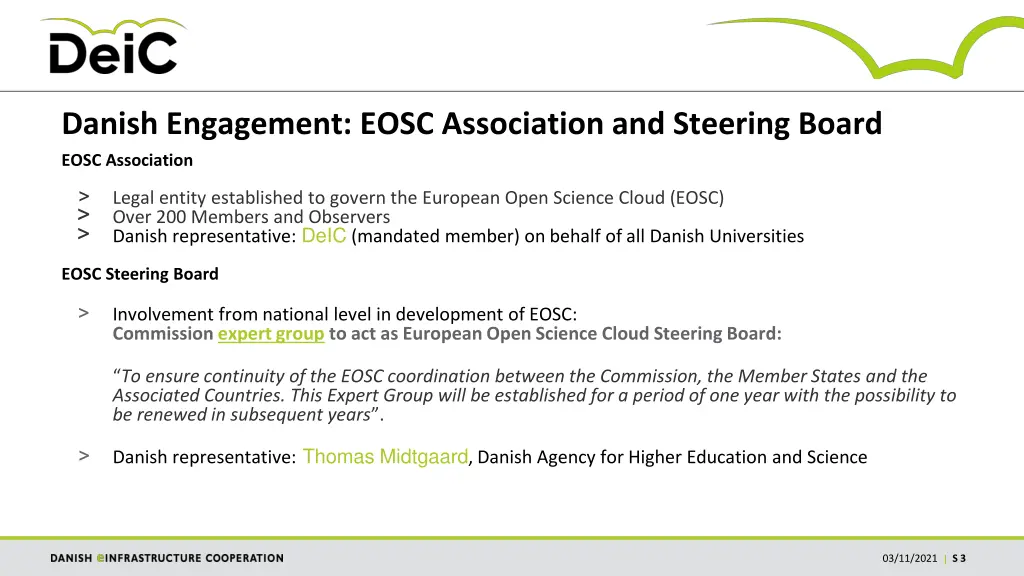 danish engagement eosc association and steering