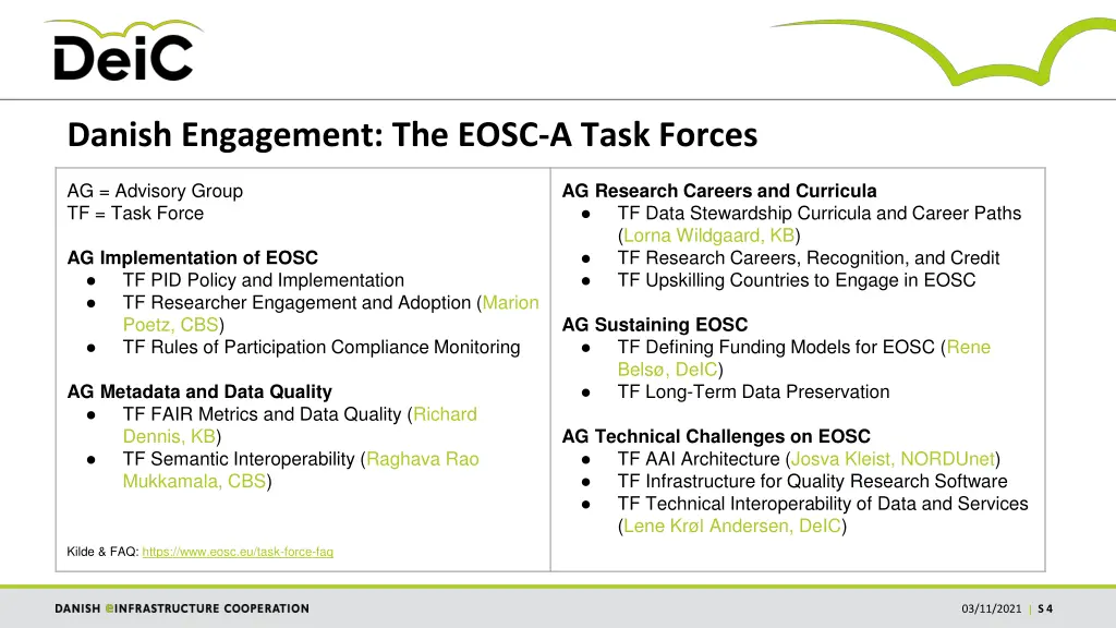 danish engagement the eosc a task forces