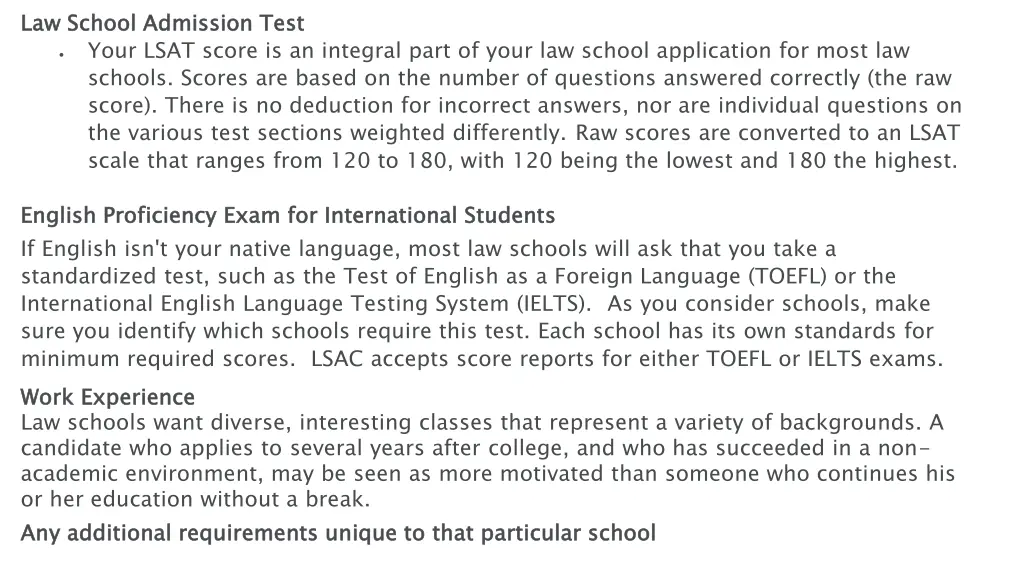 law school admission test your lsat score