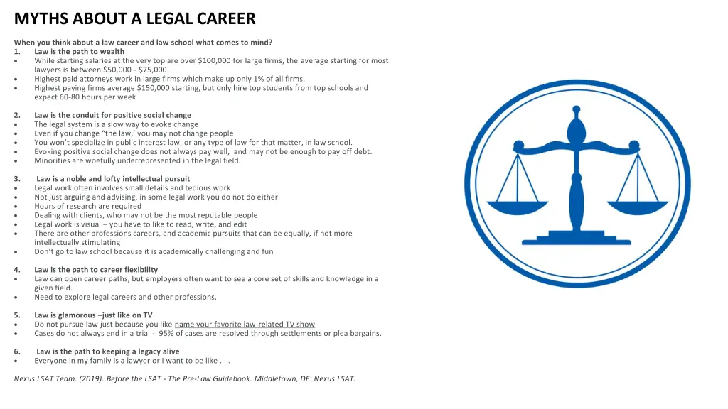 myths about a legal career