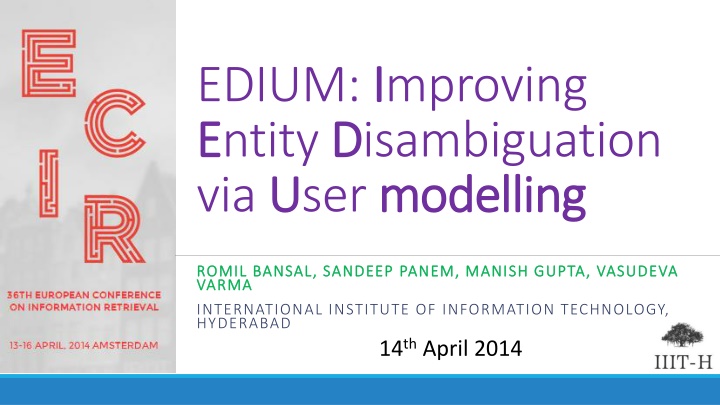 edium i improving e entity d disambiguation
