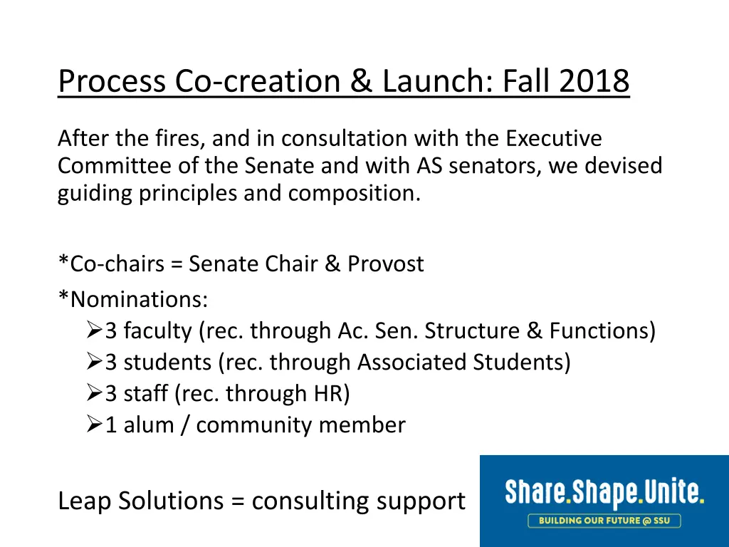 process co creation launch fall 2018