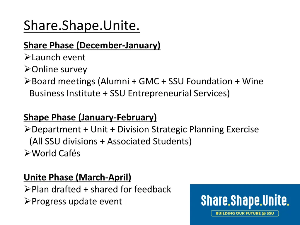 share shape unite