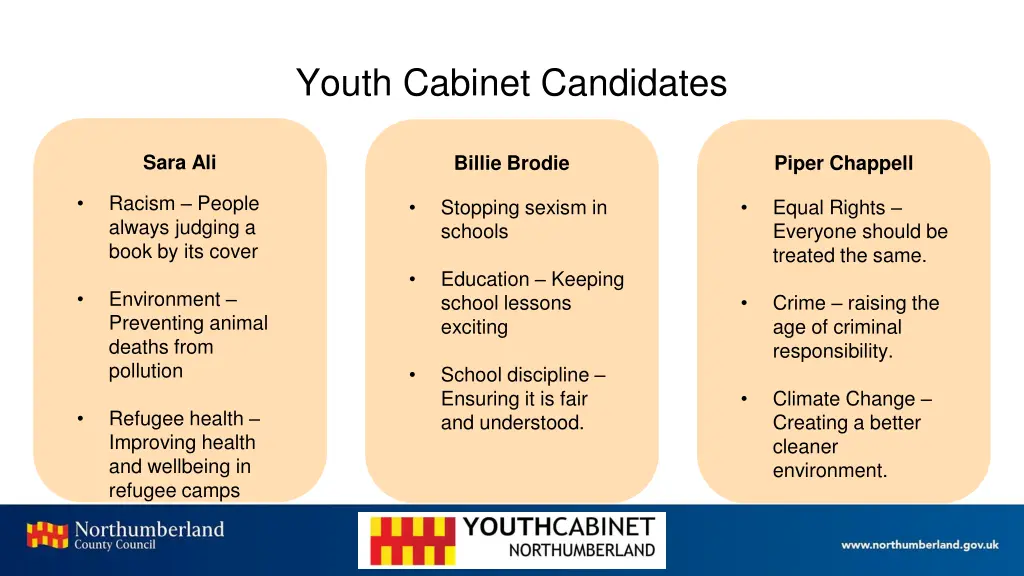 youth cabinet candidates