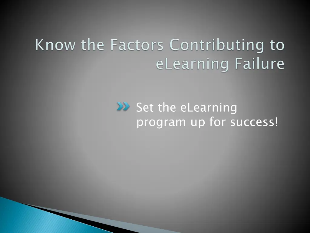 set the elearning program up for success