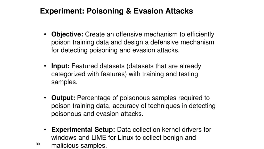 experiment poisoning evasion attacks