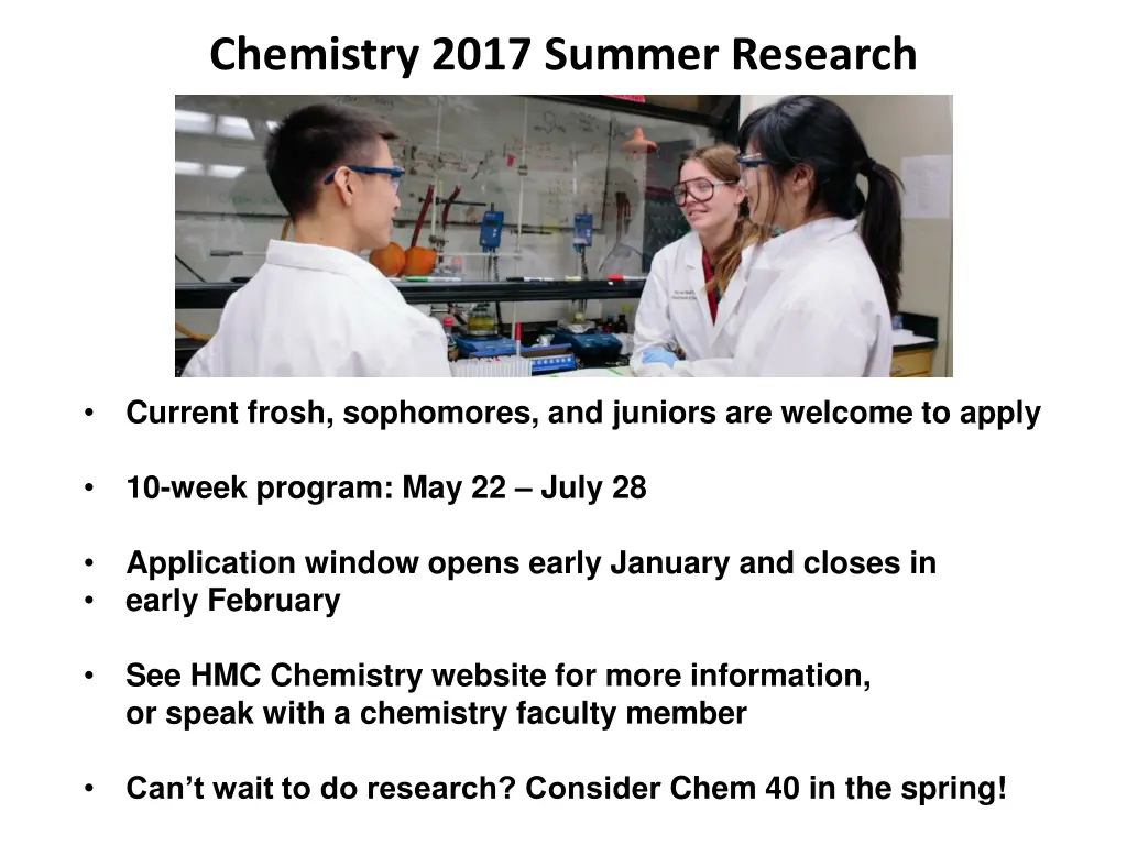 chemistry 2017 summer research