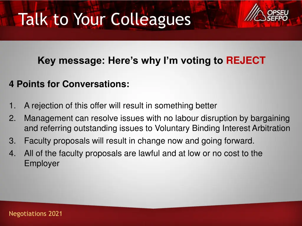 talk to your colleagues