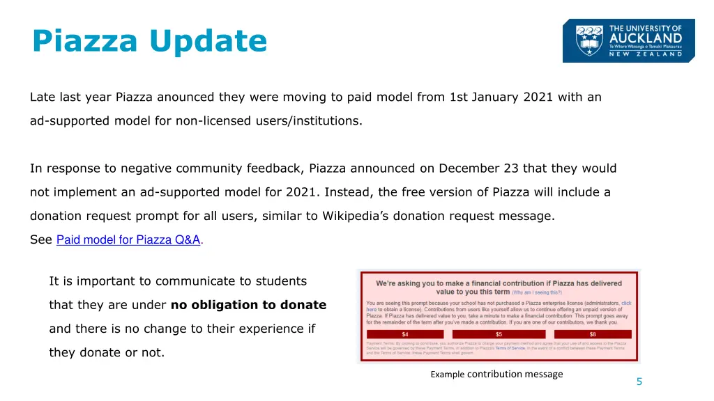 piazza update
