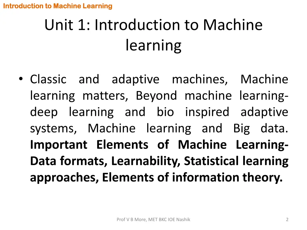 introduction to machine learning introduction