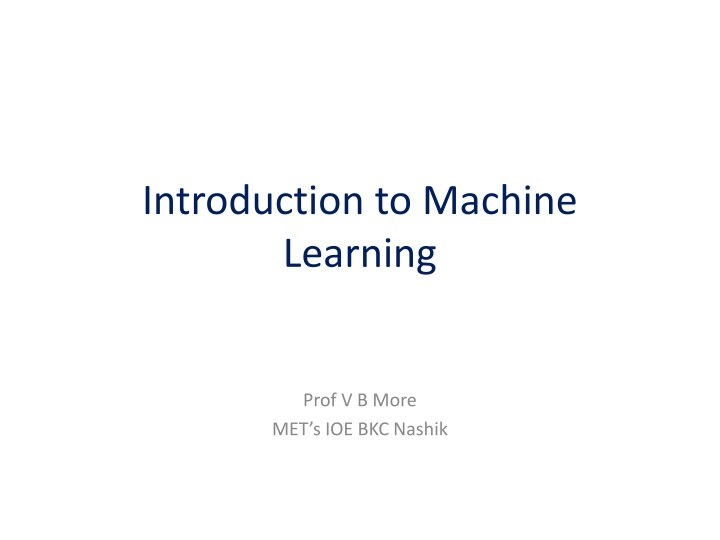 introduction to machine learning