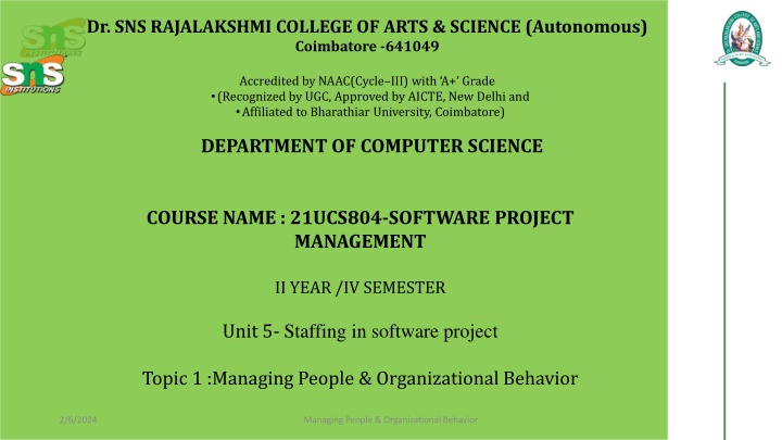 dr sns rajalakshmi college of arts science