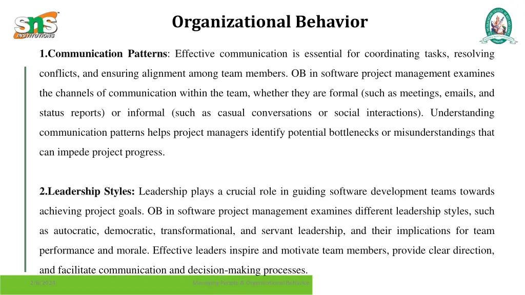 organizational behavior