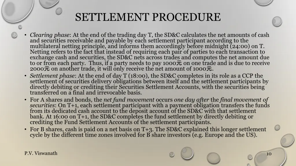 settlement procedure 1