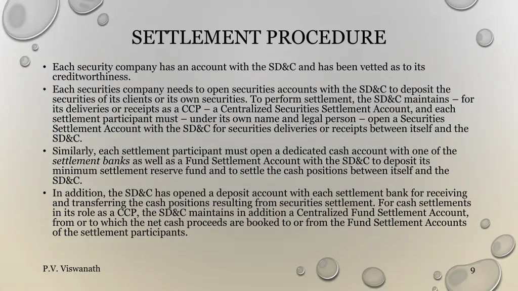 settlement procedure