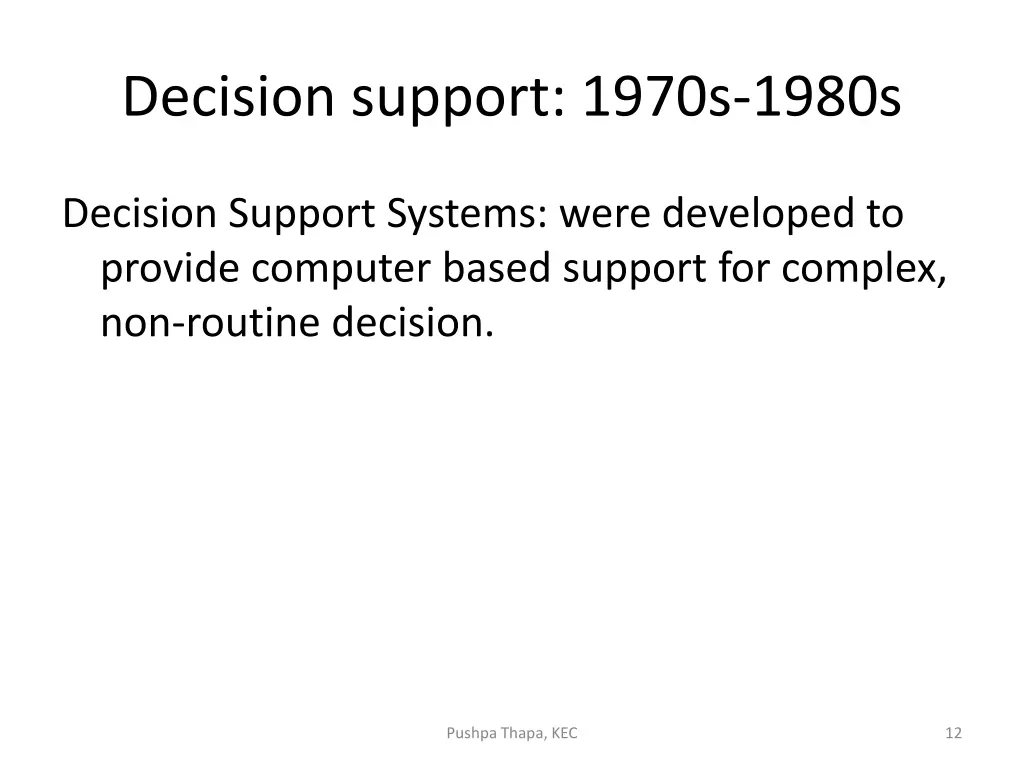 decision support 1970s 1980s