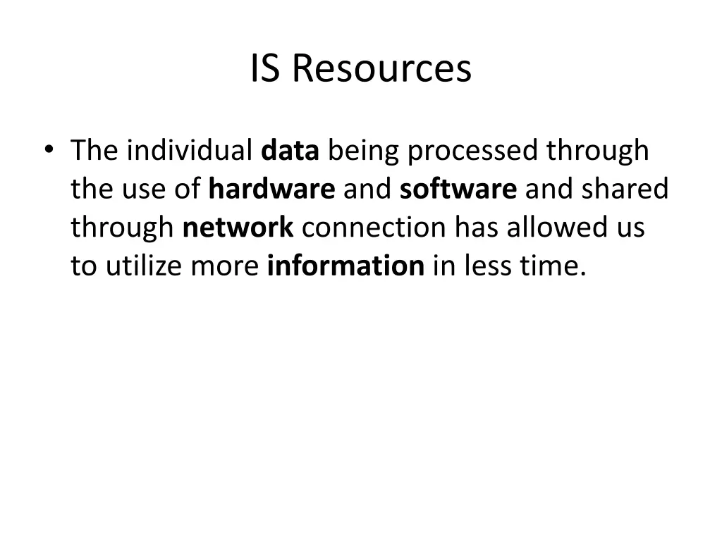 is resources
