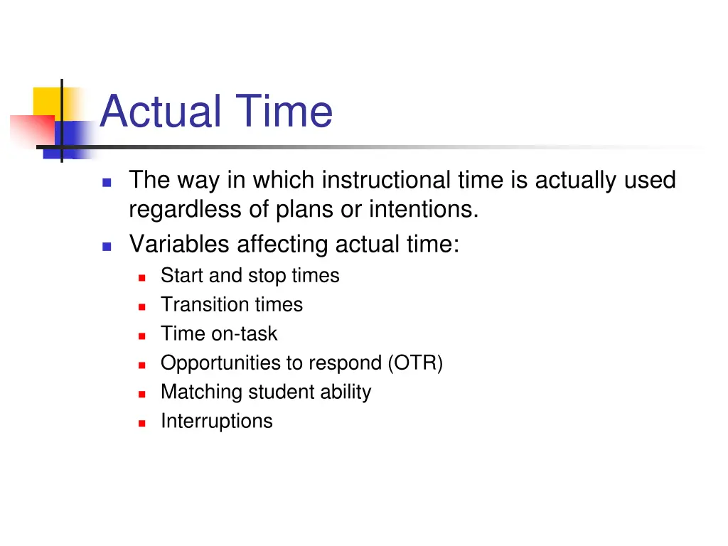 actual time