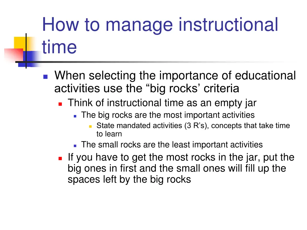 how to manage instructional time 2