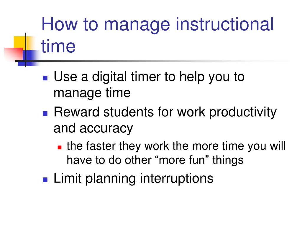 how to manage instructional time 3