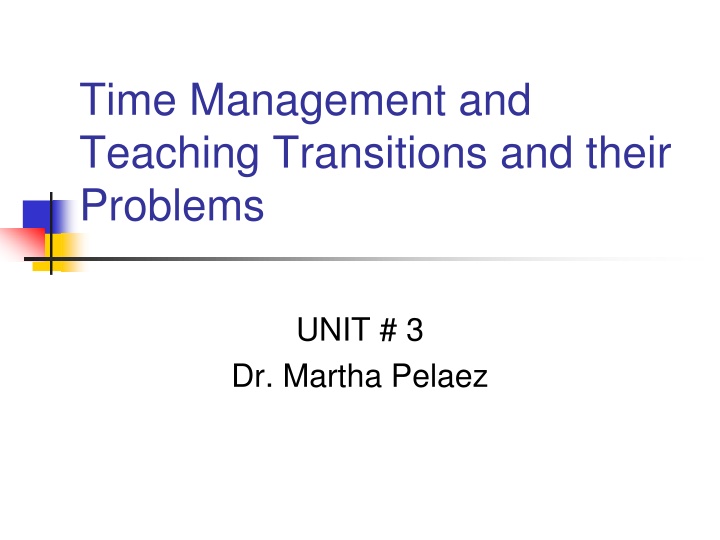time management and teaching transitions