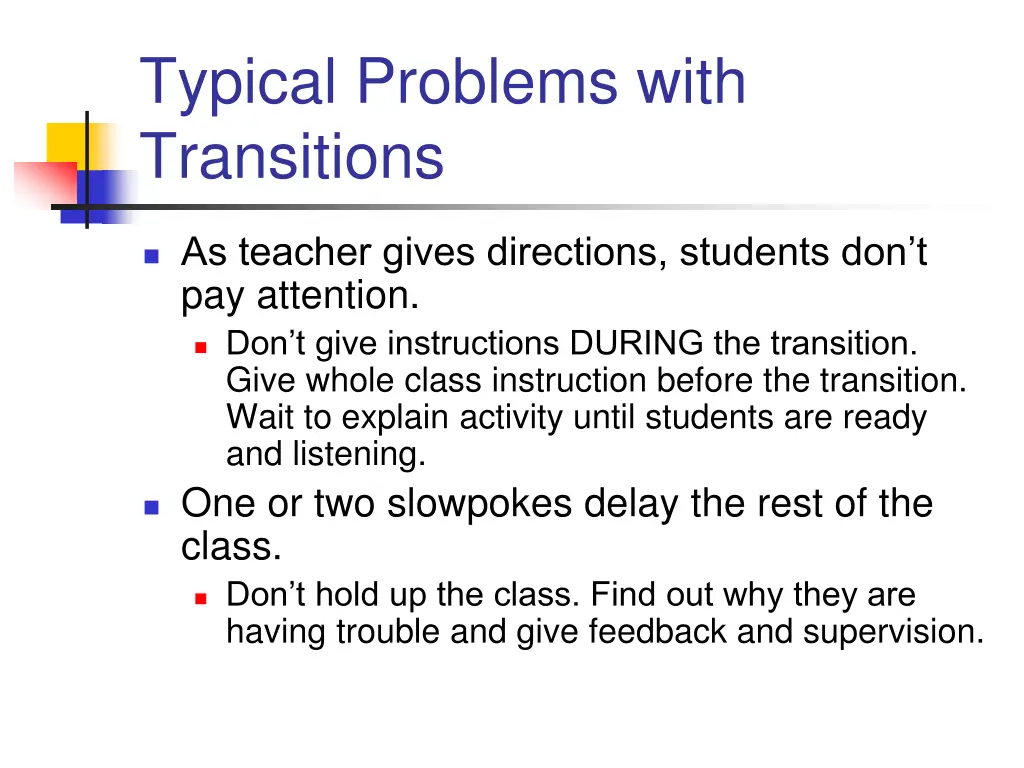 typical problems with transitions 3