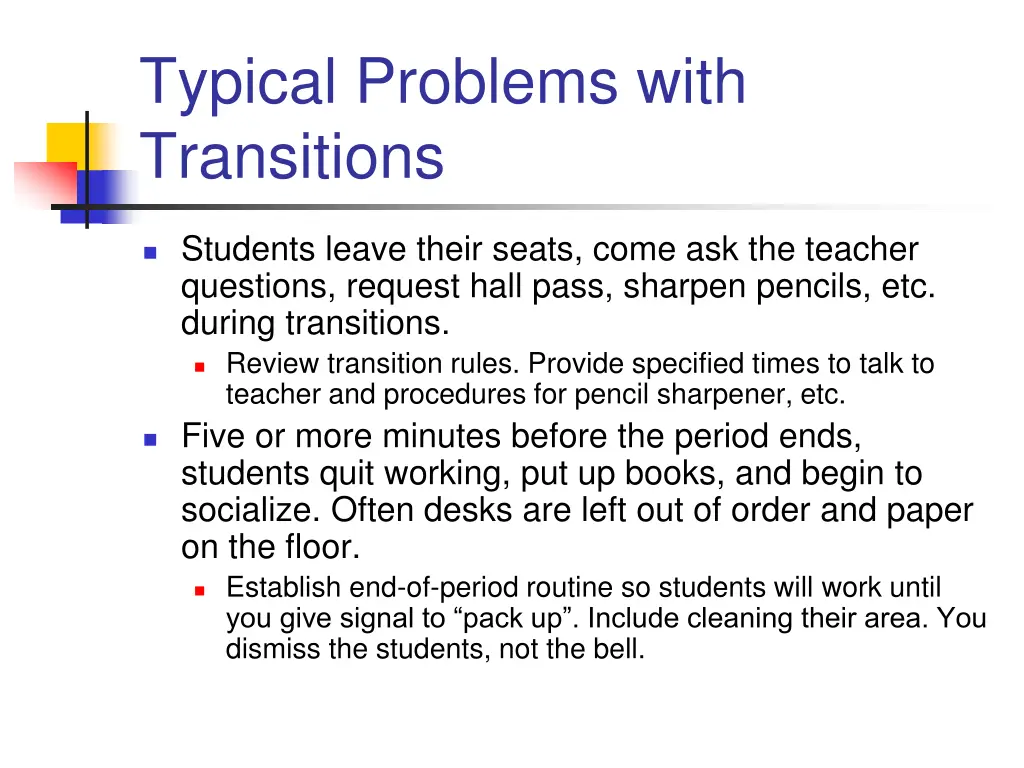 typical problems with transitions 4