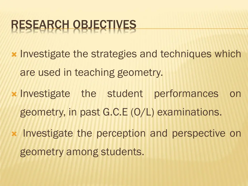 research objectives