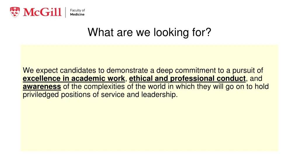what are we looking for