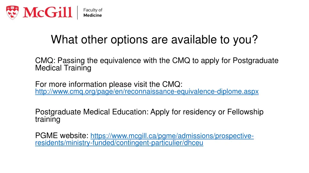 what other options are available to you