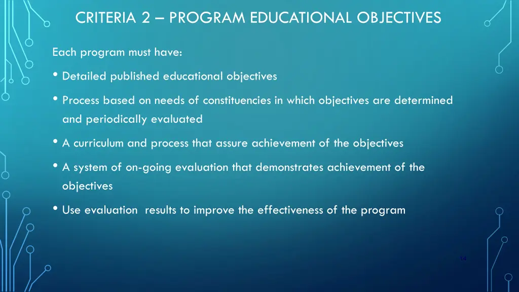 criteria 2 program educational objectives