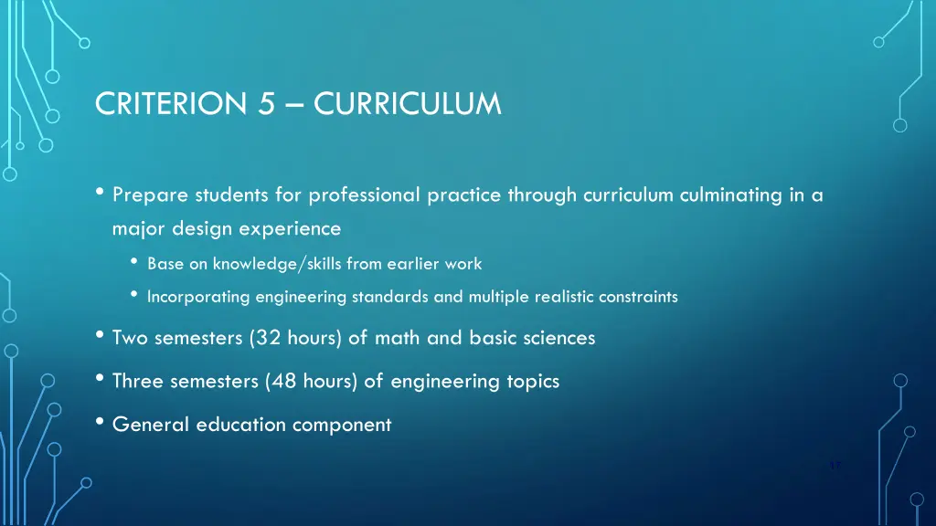 criterion 5 curriculum
