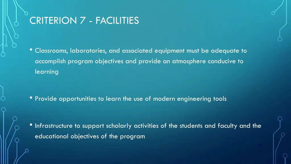 criterion 7 facilities
