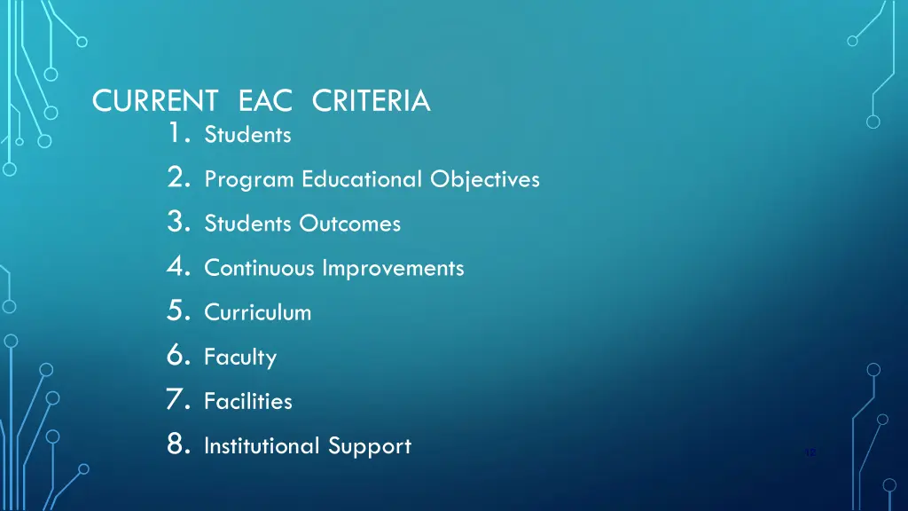 current eac criteria 1 students 2 program